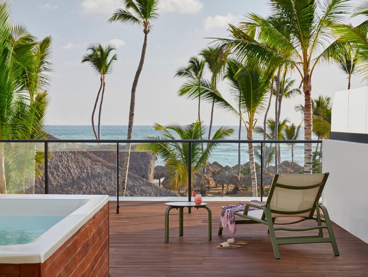 Enjoy our Excellence Club Beachfront Honeymoon Two story Rooftop Terrace Suite Plunge Pool at Finest Punta Cana