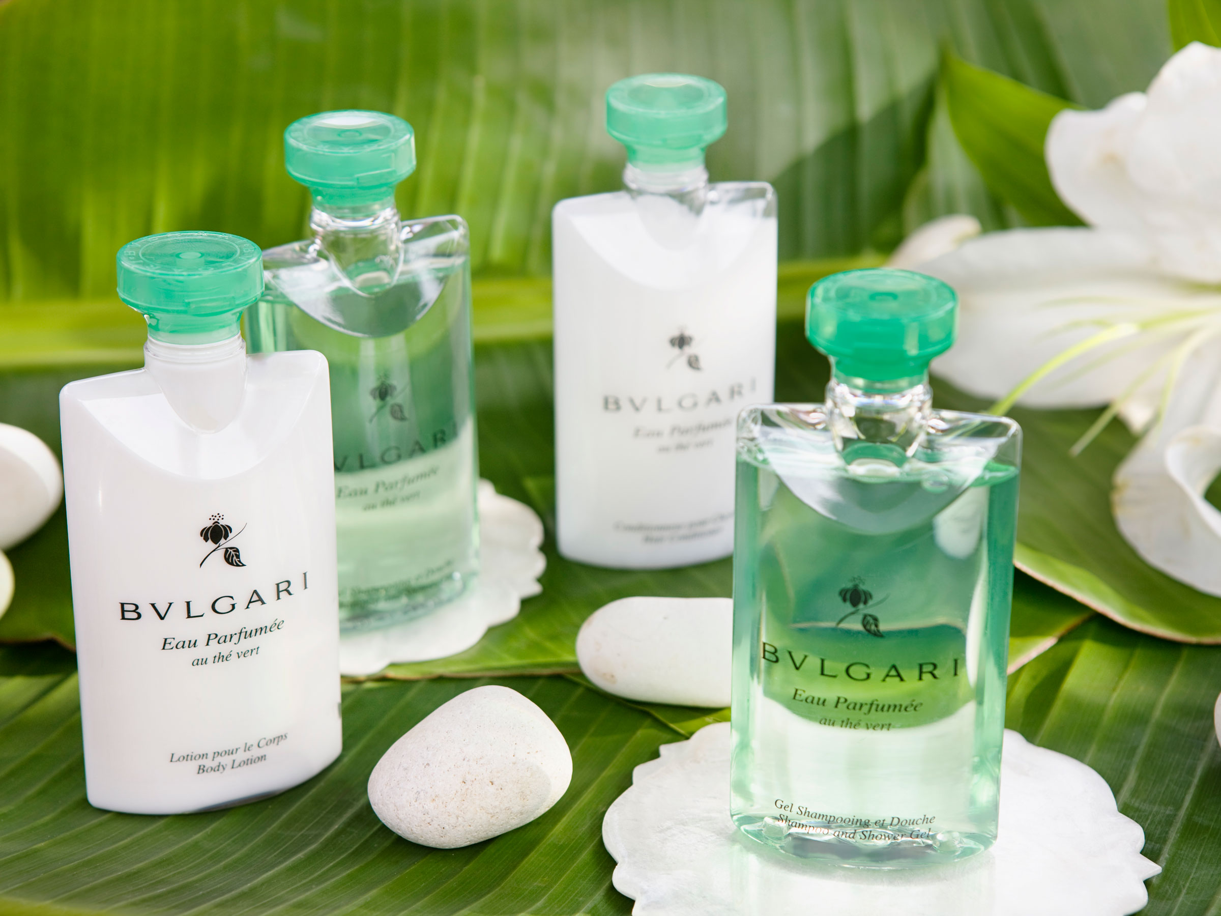 Bvlgari Bath Amenities in a Romantic Hotel Room with Jacuzzi