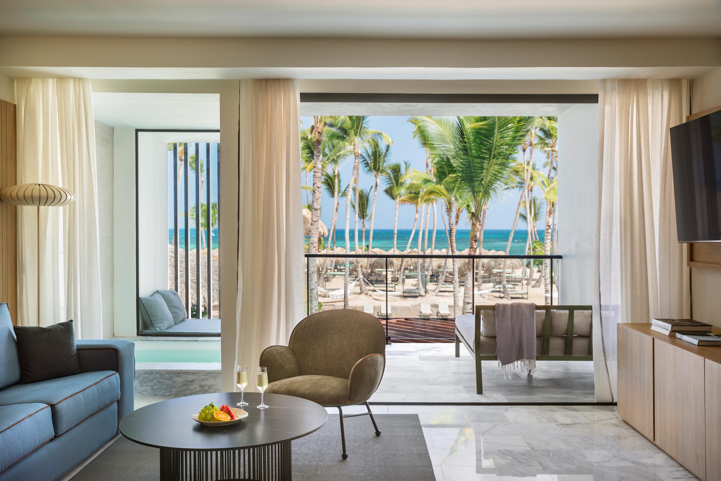 Enjoy our Finest Club Beachfront Suite Terrace in Finest Punta Cana