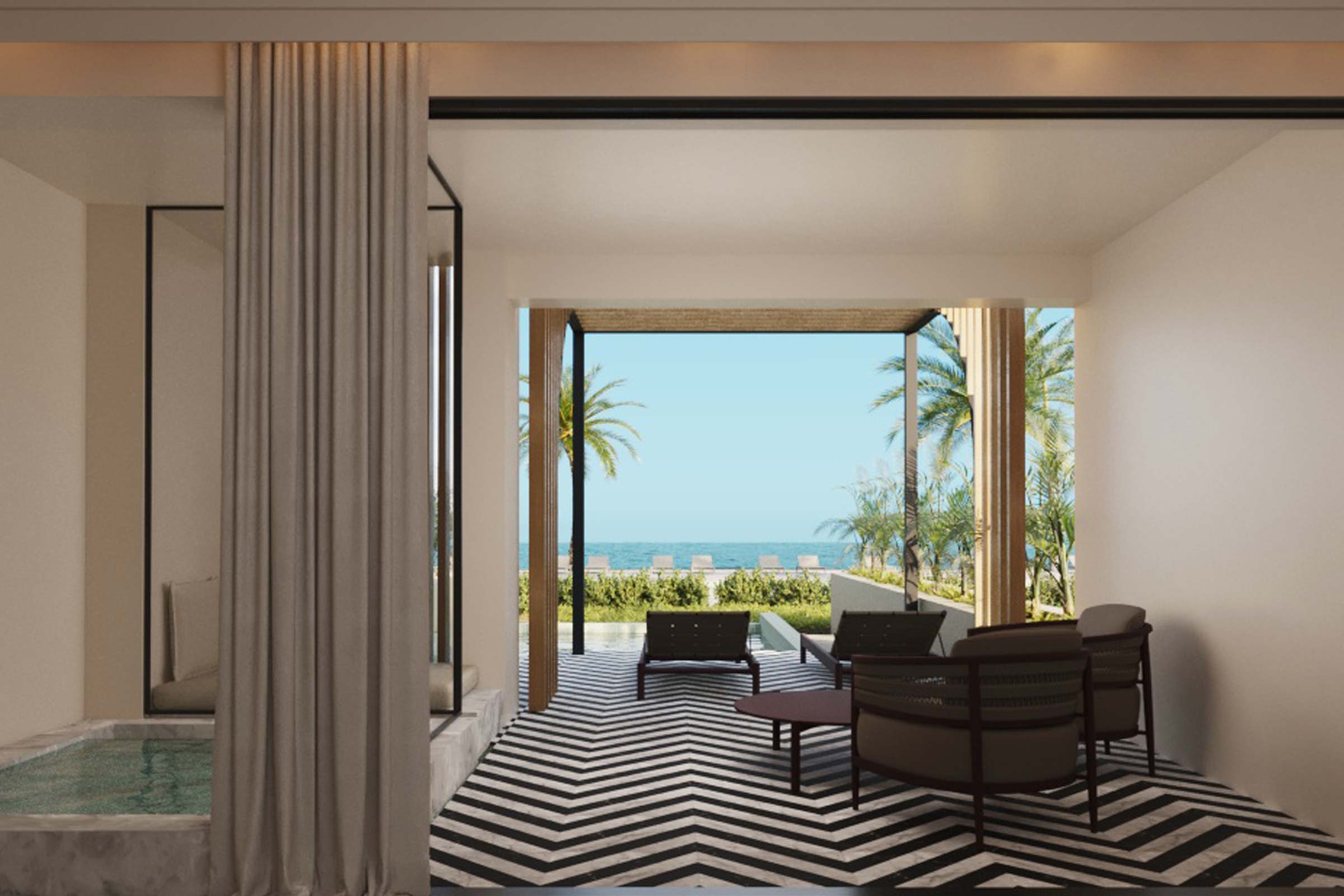 Honeymoon suite beside the beach in Cancun