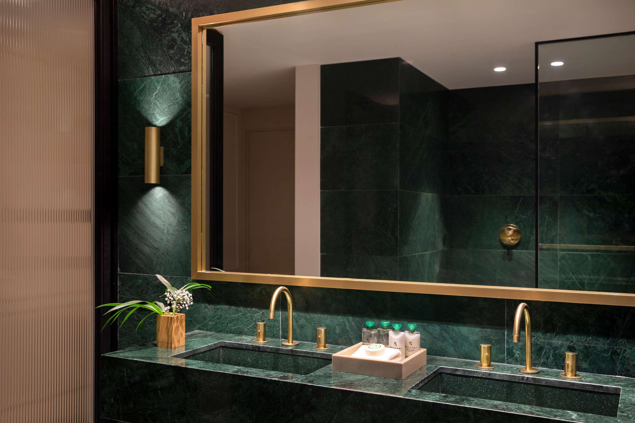 Beautiful bathroom mirror and sink in an Imperial suite