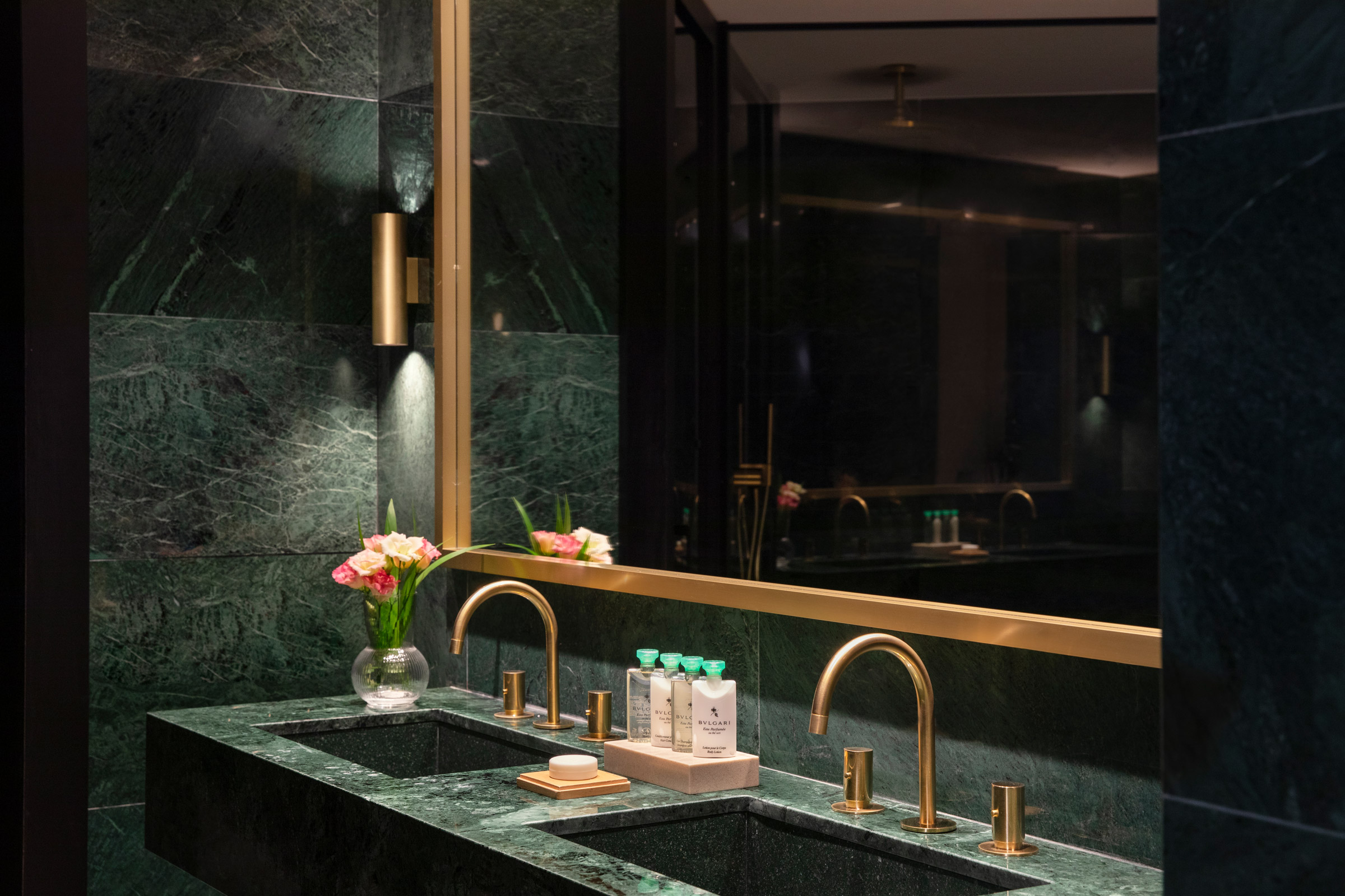 Full marble bathroom in your suite