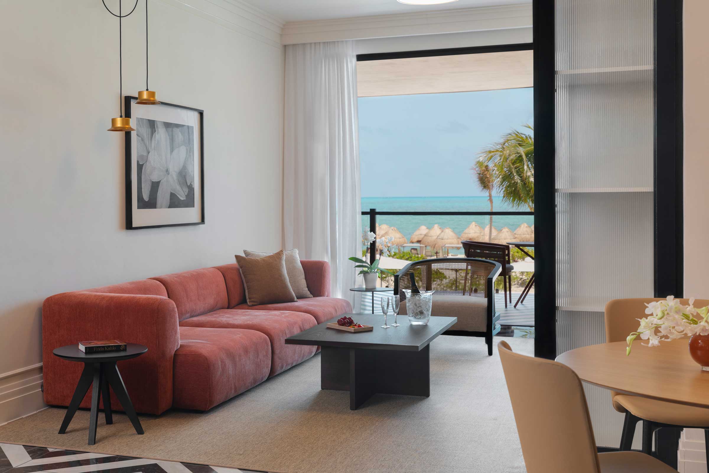Walk in closet in a modern Cancun resort